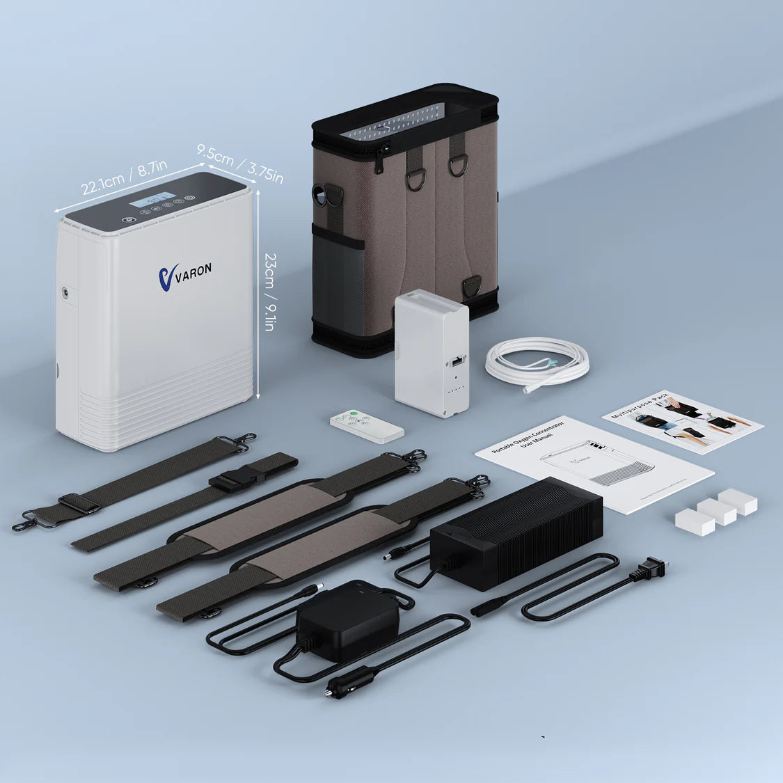 VARON VP-6 | Concentrador de oxígeno portátil de flujo continuo (1-6 configuraciones)