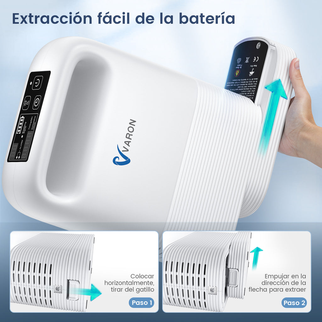 VARON VP-2 | Concentrador de oxígeno portátil  93% flujo pulsado 1–5 niveles CE