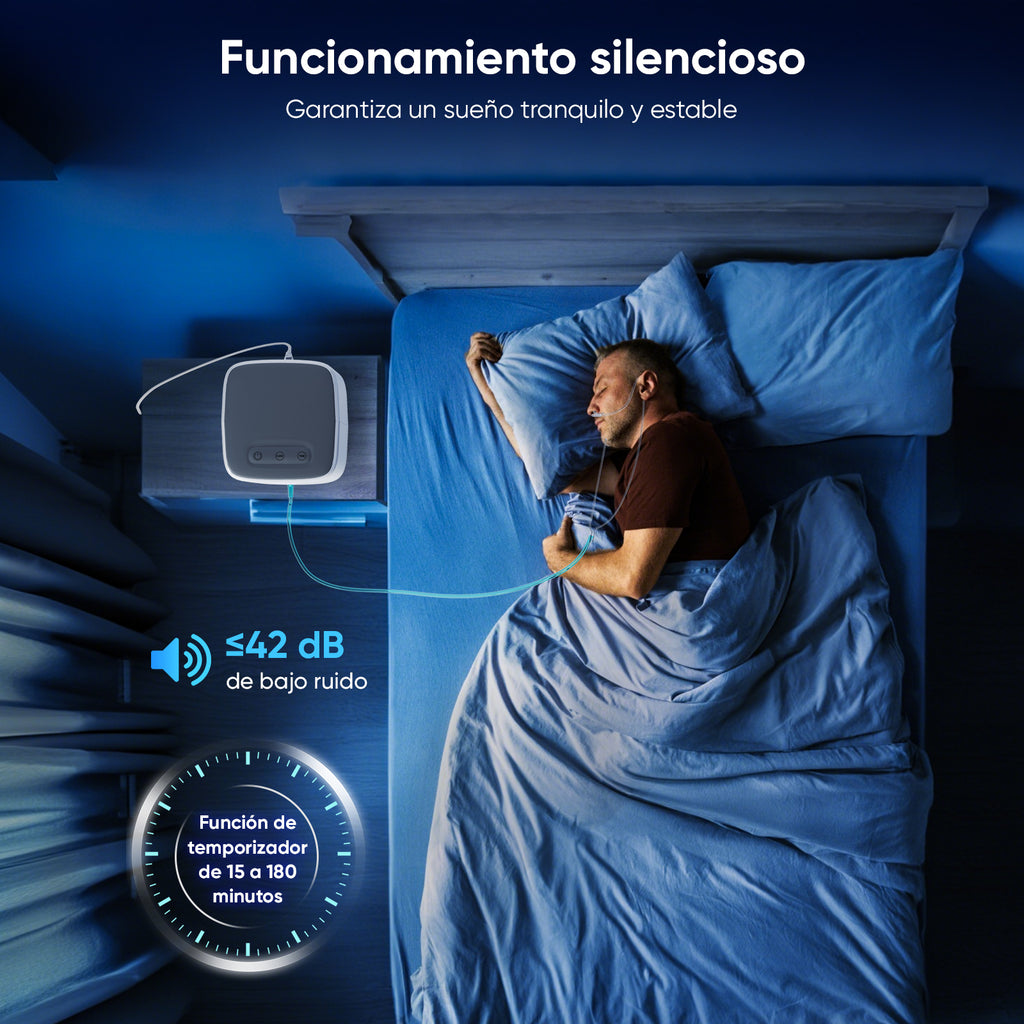VARON VH-3 | Concentrador de Oxígeno para Hogar, Flujo Continuo 1-7L Ajustable, Control Remoto y Temporizador, Certificado CE