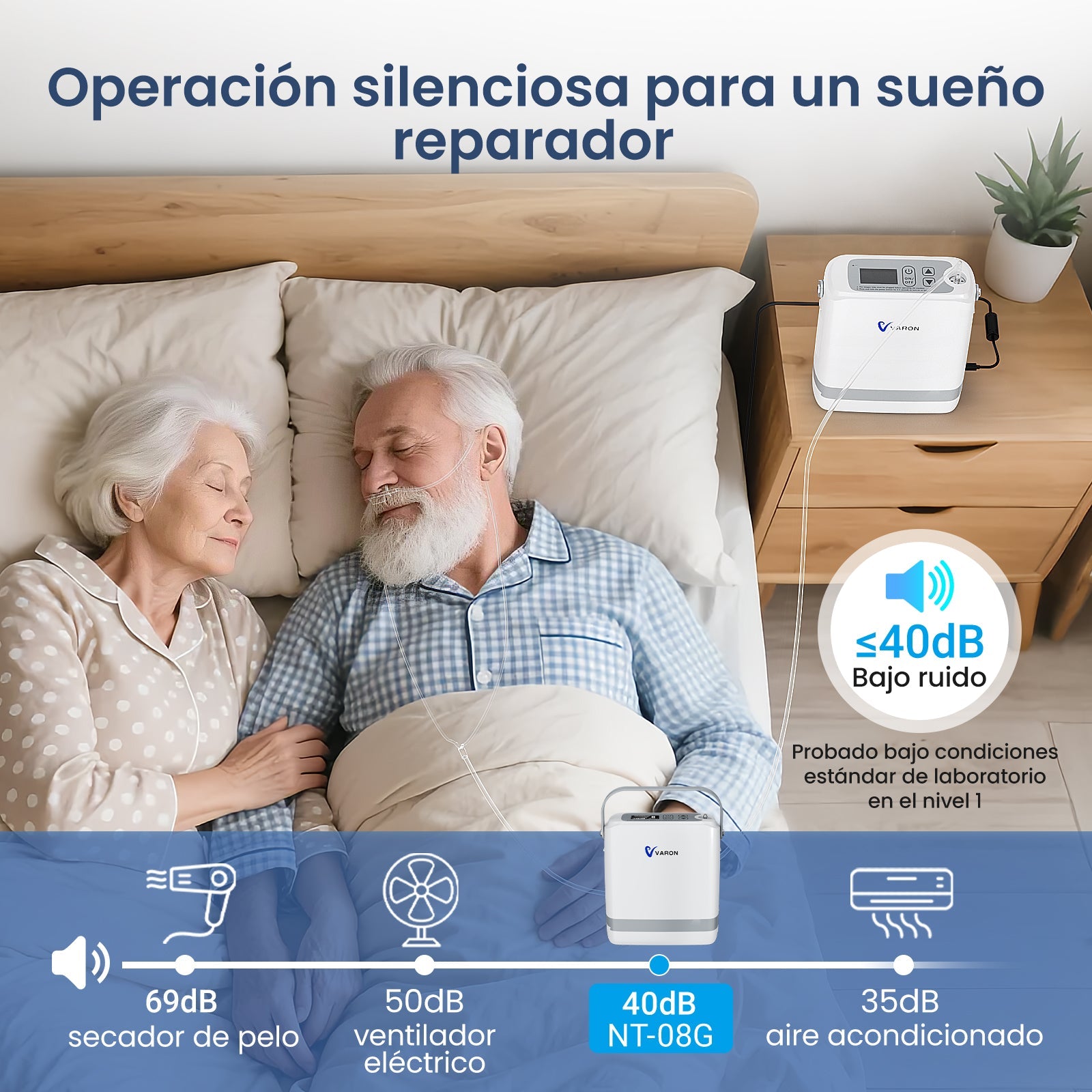 VARON VP-8G | Concentrador de Oxígeno Portátil de Flujo por Pulsos (niveles 1–8)