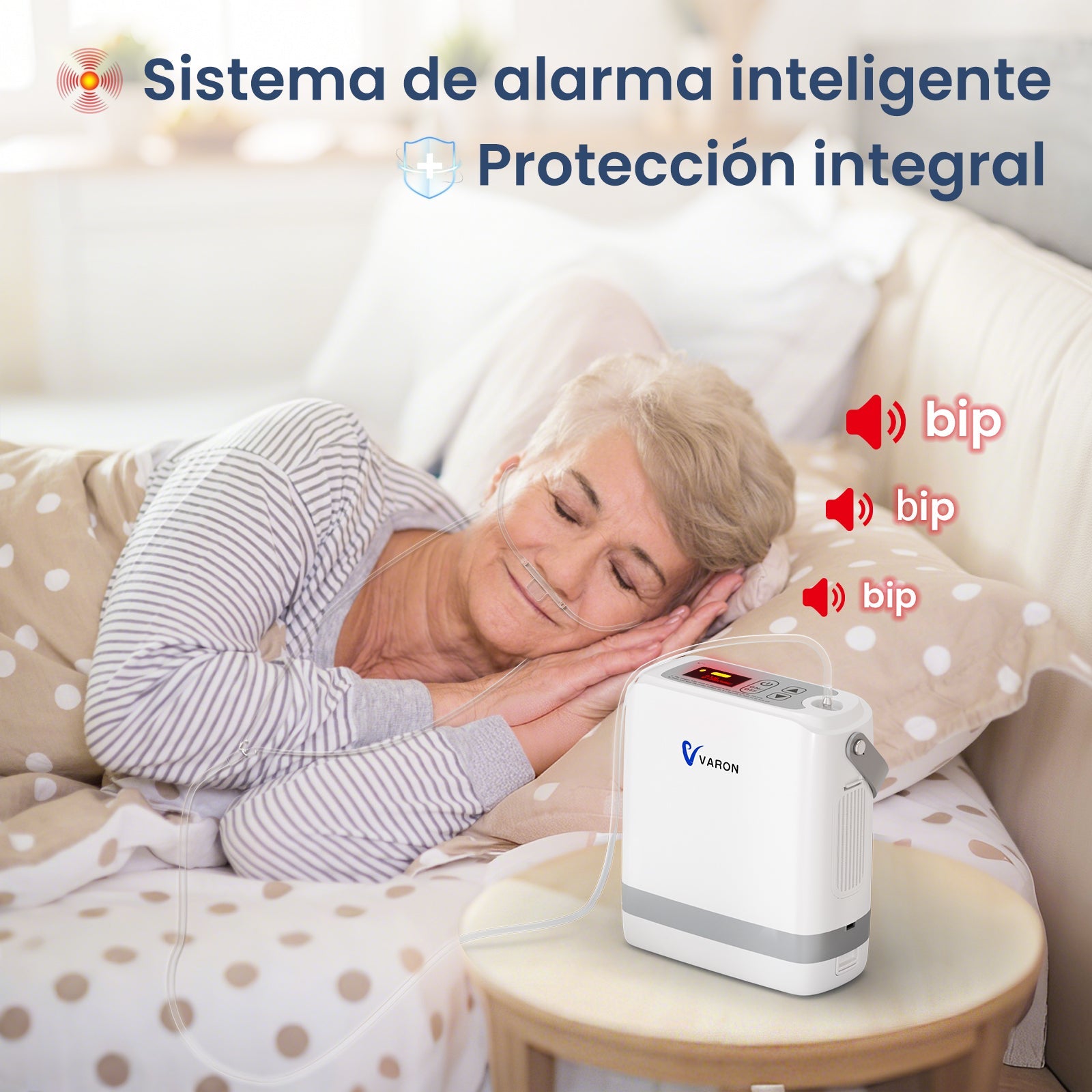 VARON VP-8G | Concentrador de Oxígeno Portátil flujo pulsado con 1–8 niveles ajustables CE