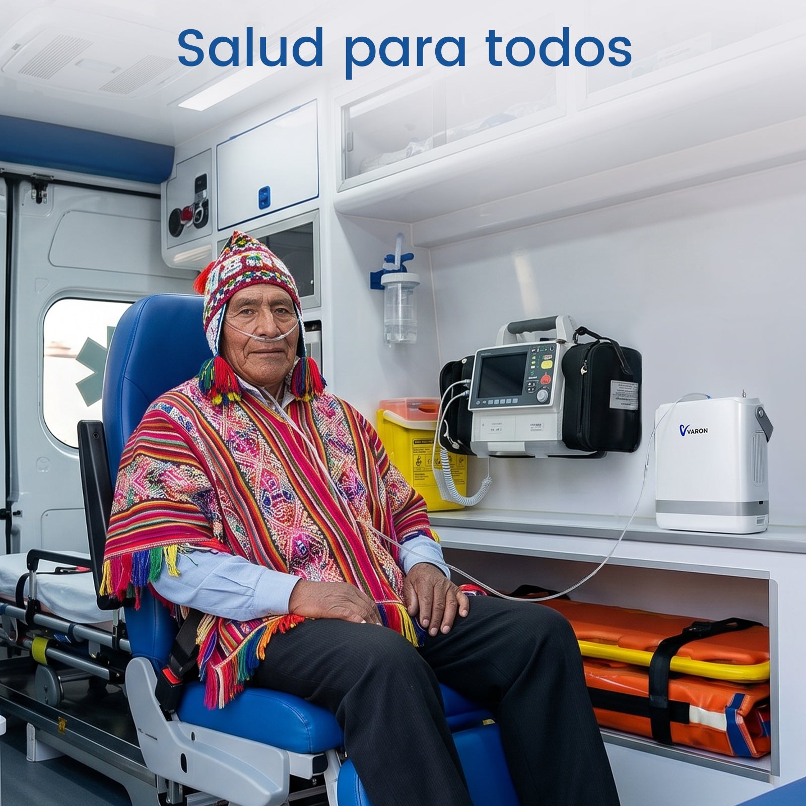 VARON VP-8G | Concentrador de Oxígeno Portátil flujo pulsado con 1–8 niveles ajustables CE