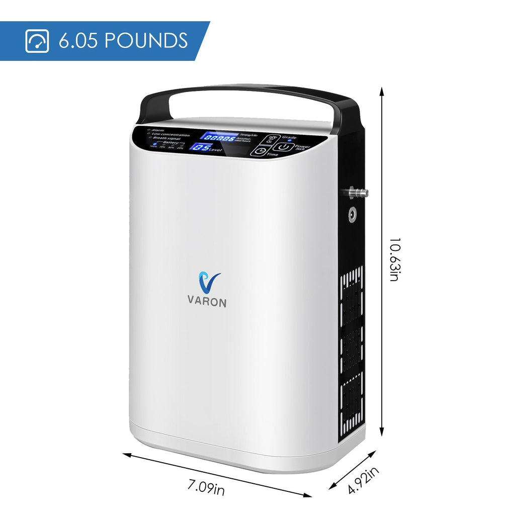VARON VP-1 | Concentrador de oxígeno portátil de flujo pulsado (1-5 configuraciones)