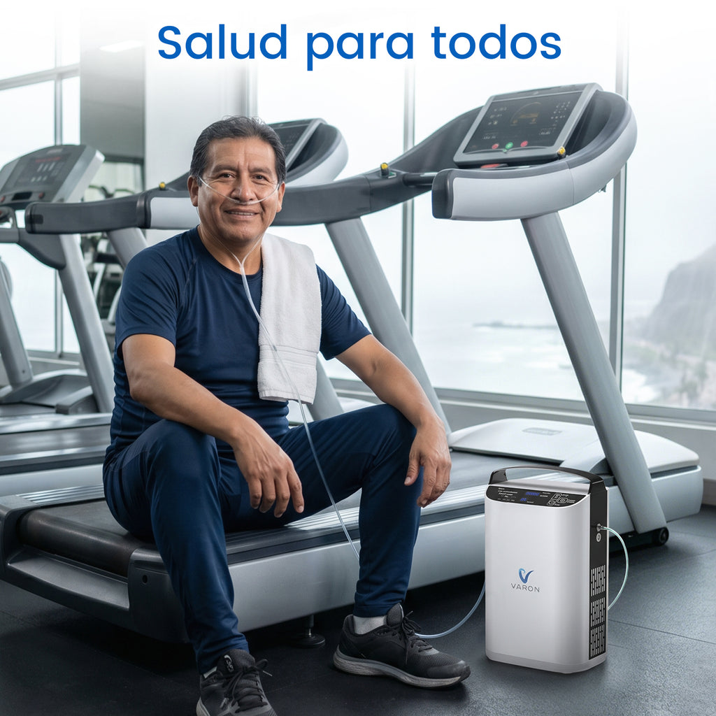 VARON VP-1 | Concentrador de oxígeno portátil de flujo pulsado  (1–5 niveles) para uso en casa y viaje CE