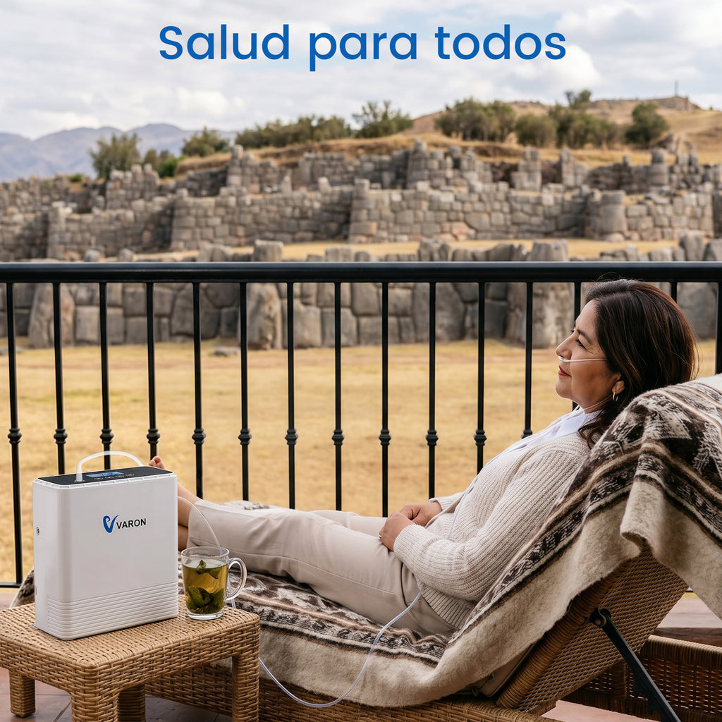 VARON VP-6 | Concentrador de oxígeno portátil de flujo continuo 1–6 L/min para uso diario CE