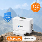 VARON VL-2 | Dispositivo de oxígeno portátil flujo continuo 3 L/min ligero y compacto CE