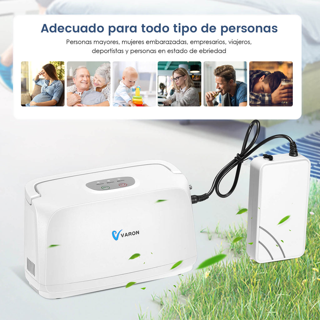 VARON VL-1 | Concentrador de Oxígeno de la Serie Ligera 3 L/min ideal para viajes CE ideal viaje