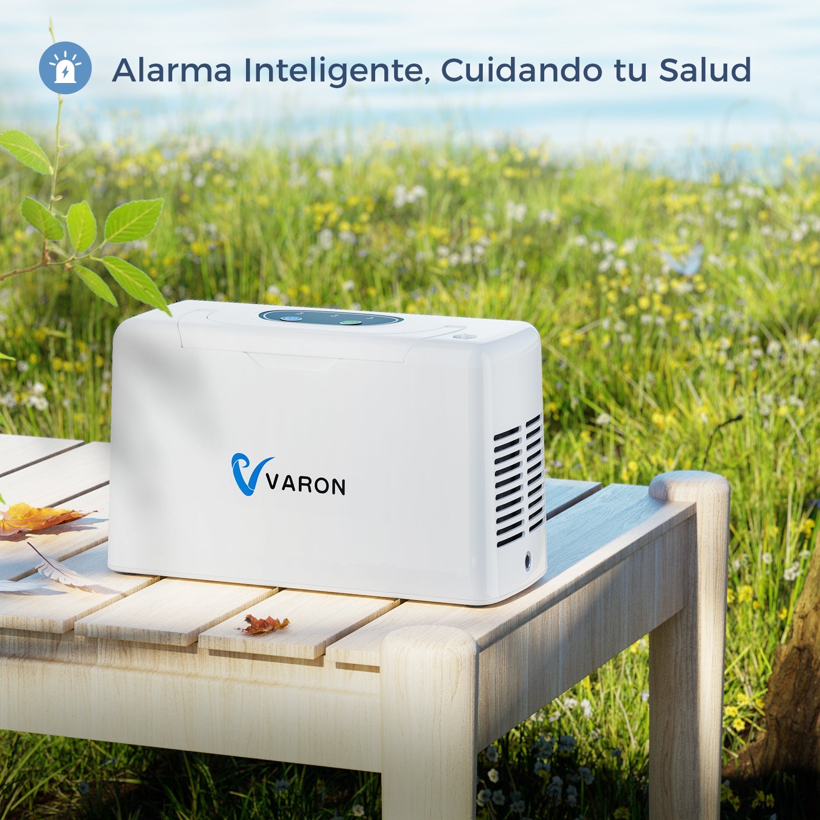 VARON VL-2 | Dispositivo de oxígeno portátil flujo continuo 3 L/min ligero y compacto CE