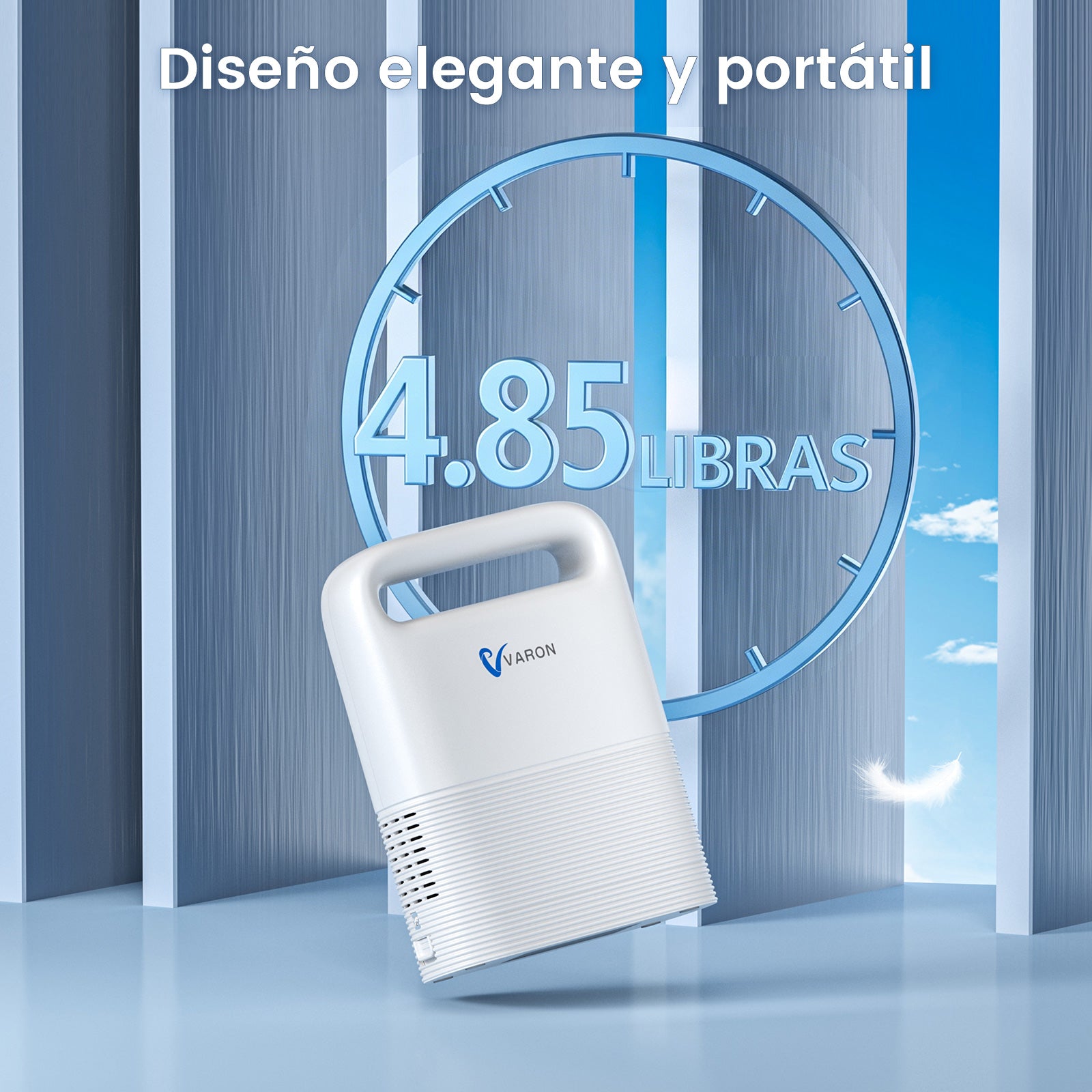 VARON VP-2 | Concentrador de oxígeno portátil 93% flujo pulsado 1–5 niveles CE