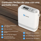 VARON VP-8G | Concentrador de Oxígeno Portátil flujo pulsado con 1–8 niveles ajustables CE
