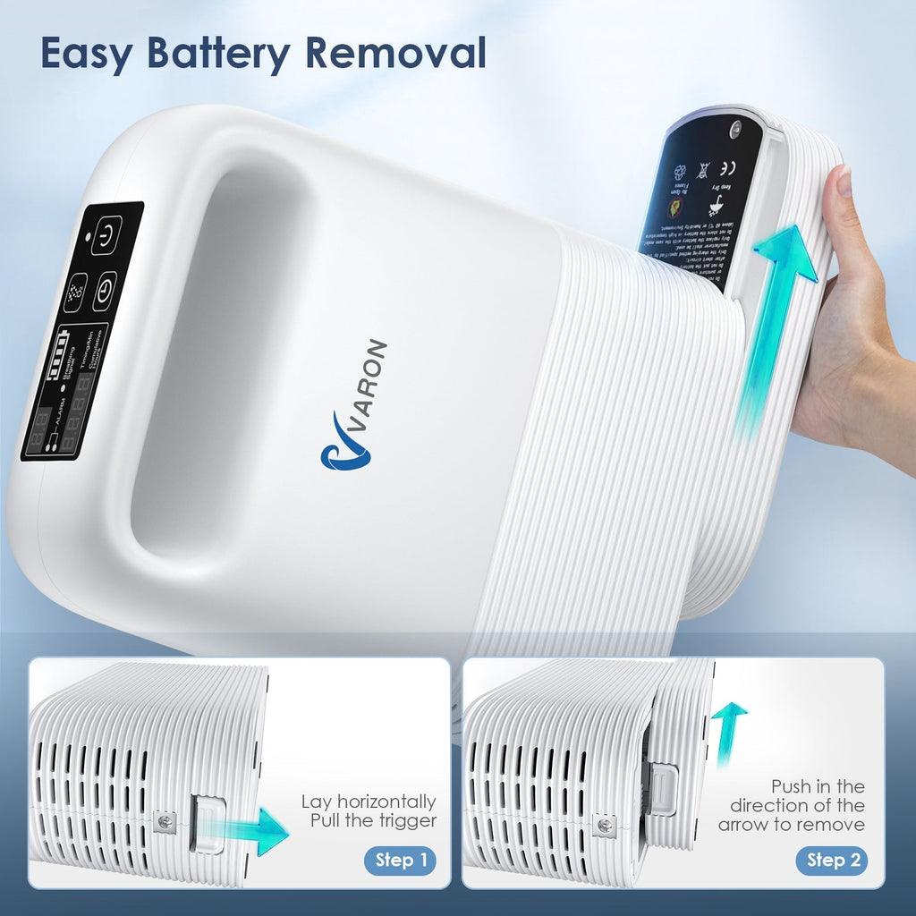 VARON VP-2 | Concentrador de oxígeno portátil de flujo pulsado (1-5 configuraciones)