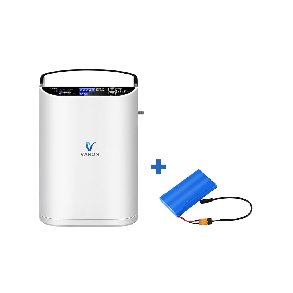 VARON VP-1 | Concentrador de oxígeno portátil de flujo pulsado  (1–5 niveles) para uso en casa y viaje CE