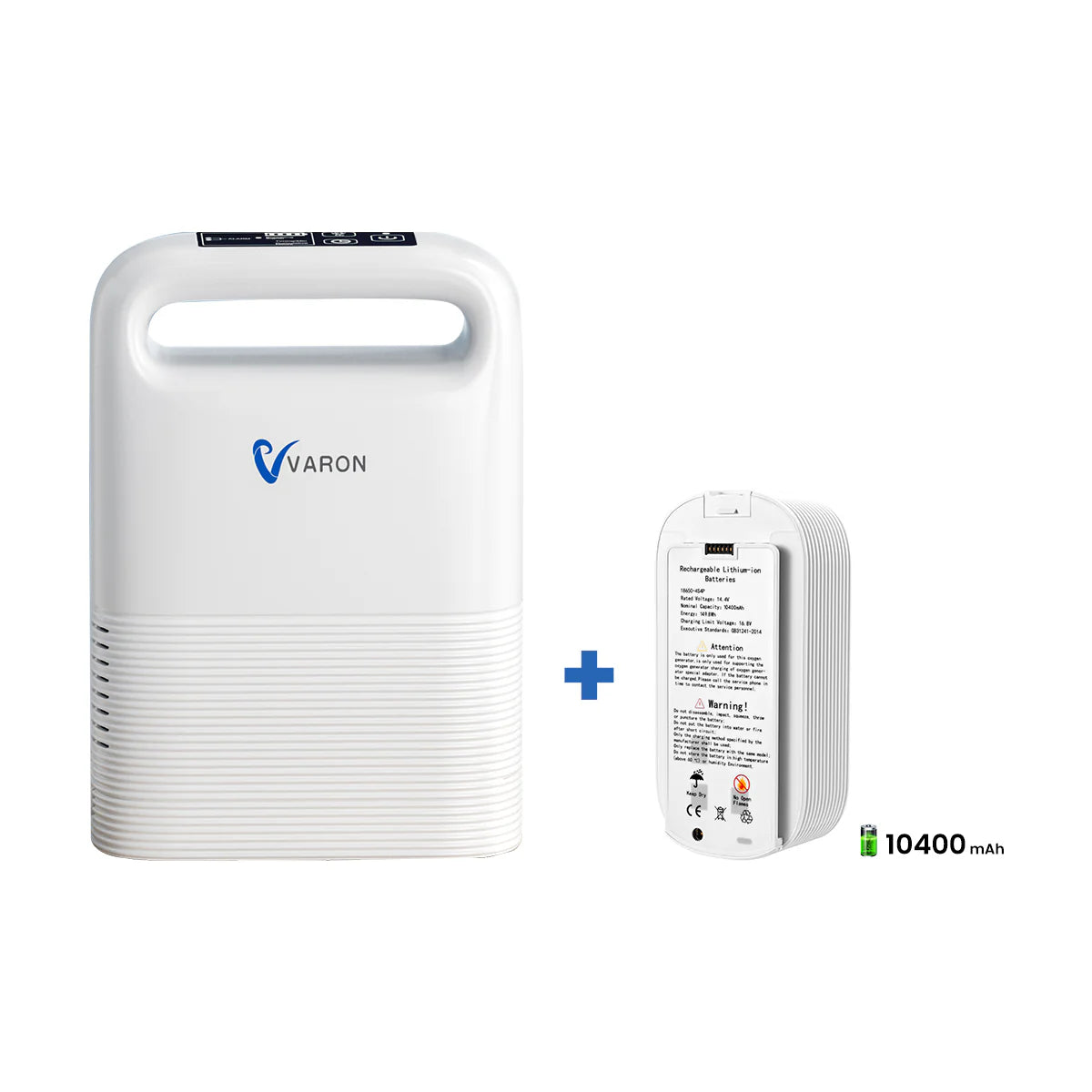 VARON VP-2 | Concentrador de oxígeno portátil  93% flujo pulsado 1–5 niveles CE