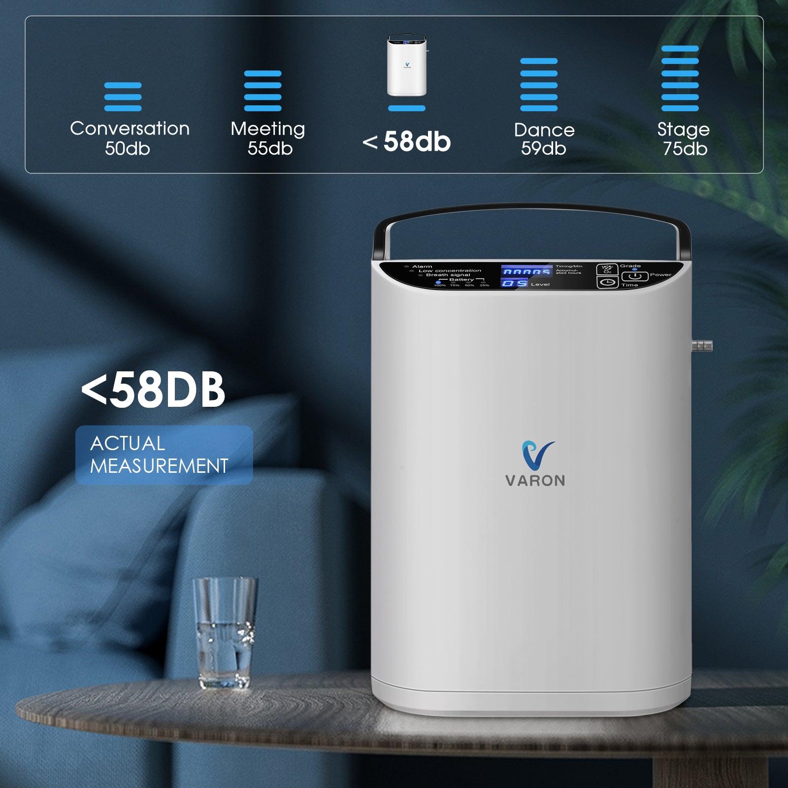 VARON VP-1 | Concentrador de oxígeno portátil de flujo pulsado (1-5 configuraciones)