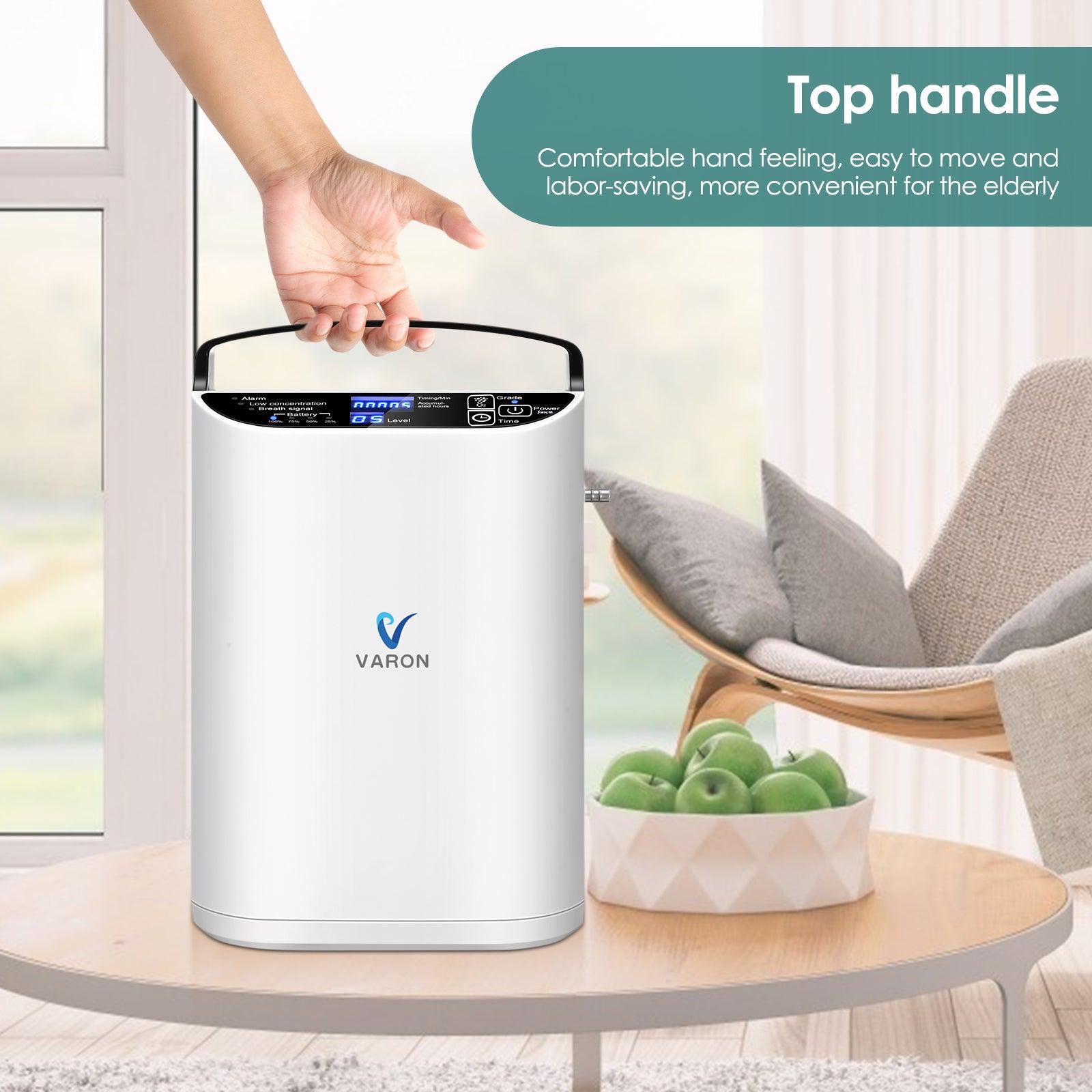 VARON VP-1 | Concentrador de oxígeno portátil de flujo pulsado (1-5 configuraciones)