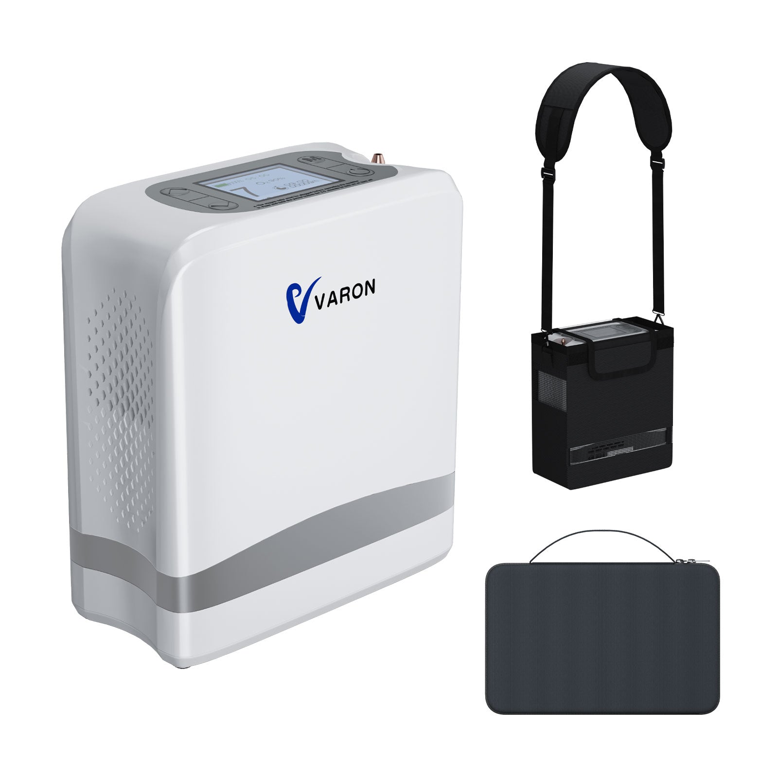 VARON VP-8 Lite Concentrador de Oxígeno Portátil 2 kg | Flujo por pulsos 1–7 | Uso doméstico y portátil