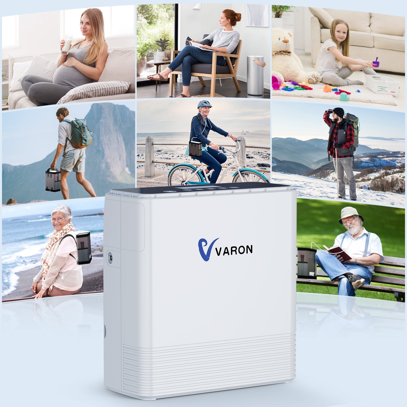 VARON VP-6 | Concentrador de oxígeno portátil de flujo continuo 1–6 L/min para uso diario CE