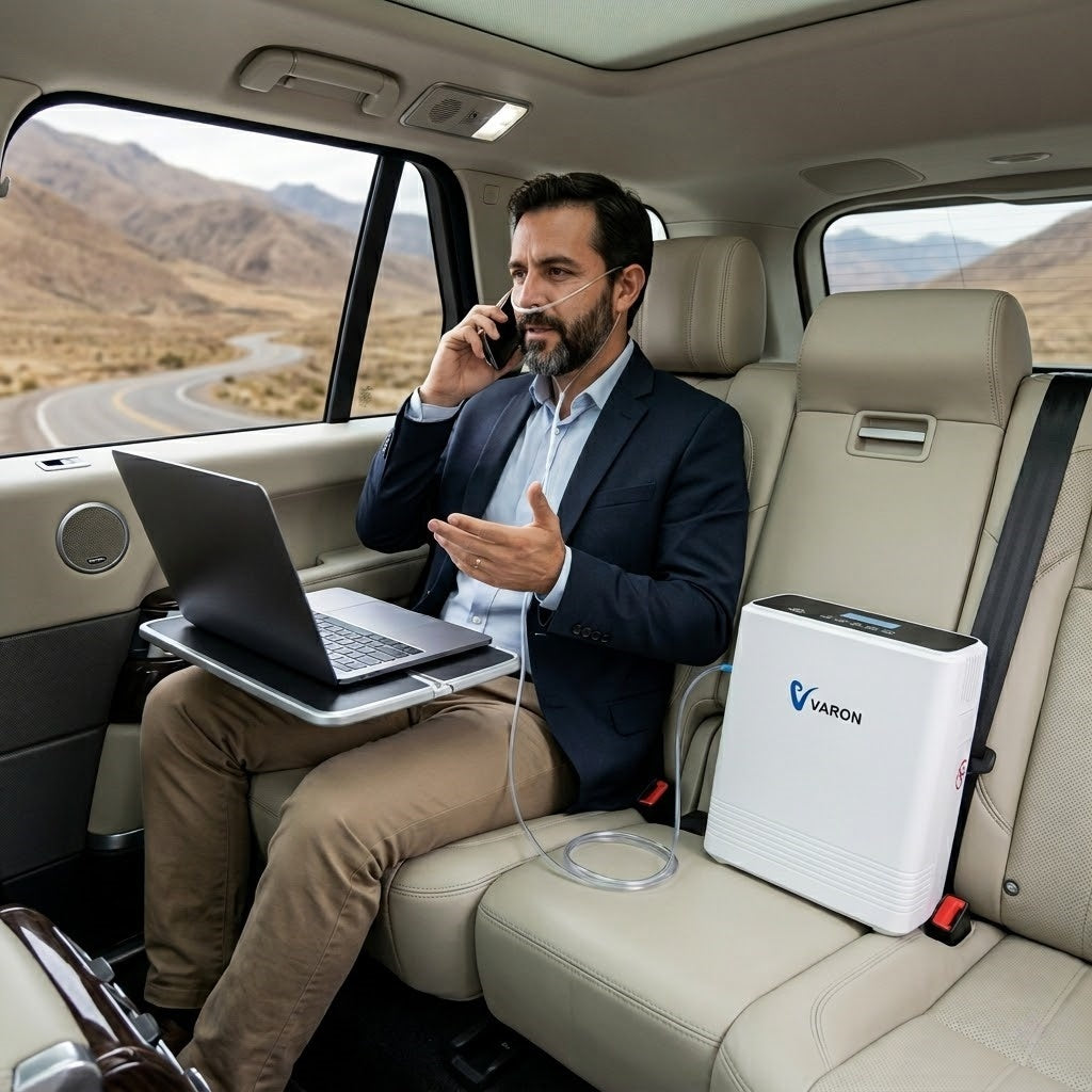 VARON VP-6 | Concentrador de oxígeno portátil de flujo continuo 1–6 L/min para uso diario CE