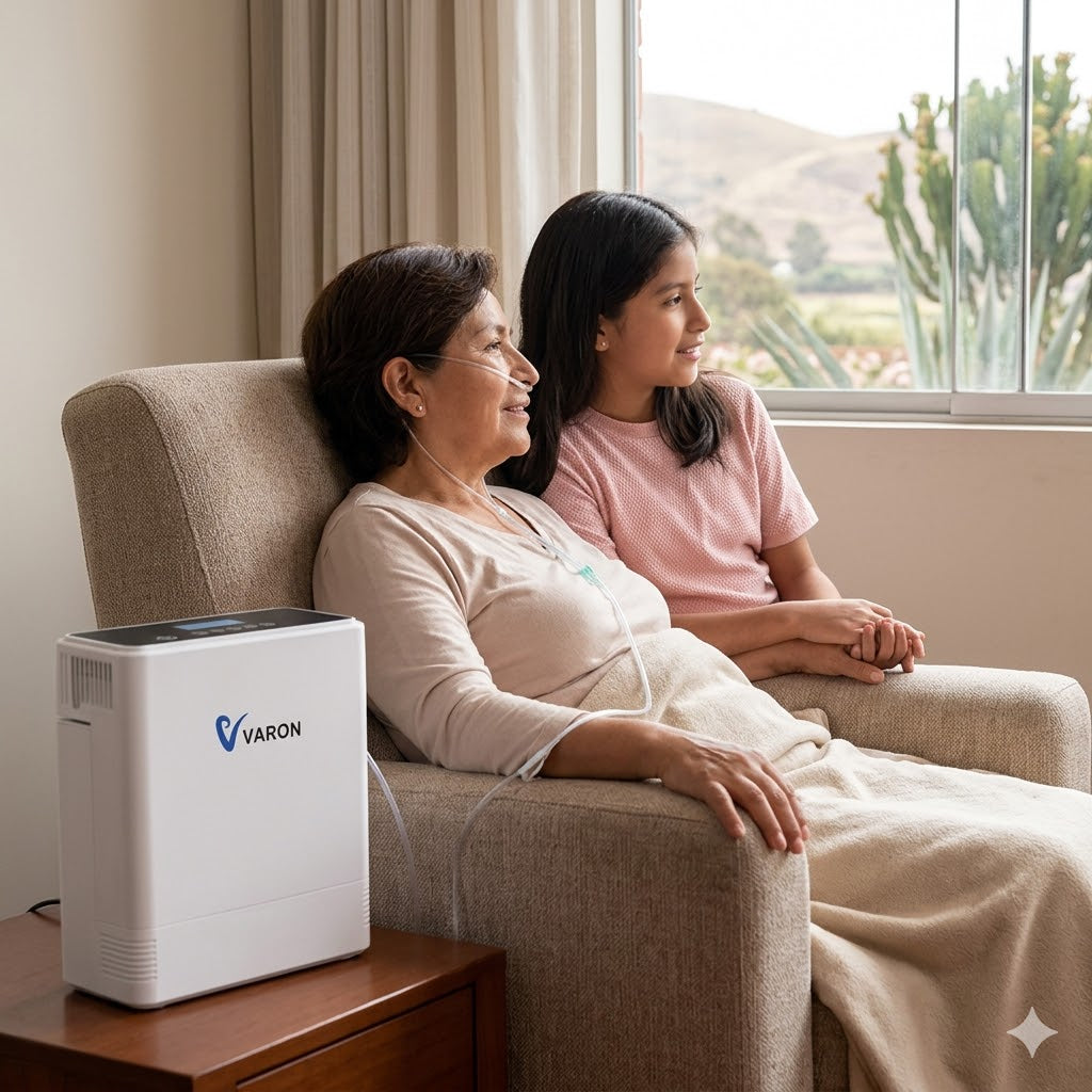 VARON VP-6 | Concentrador de oxígeno portátil de flujo continuo 1–6 L/min para uso diario CE